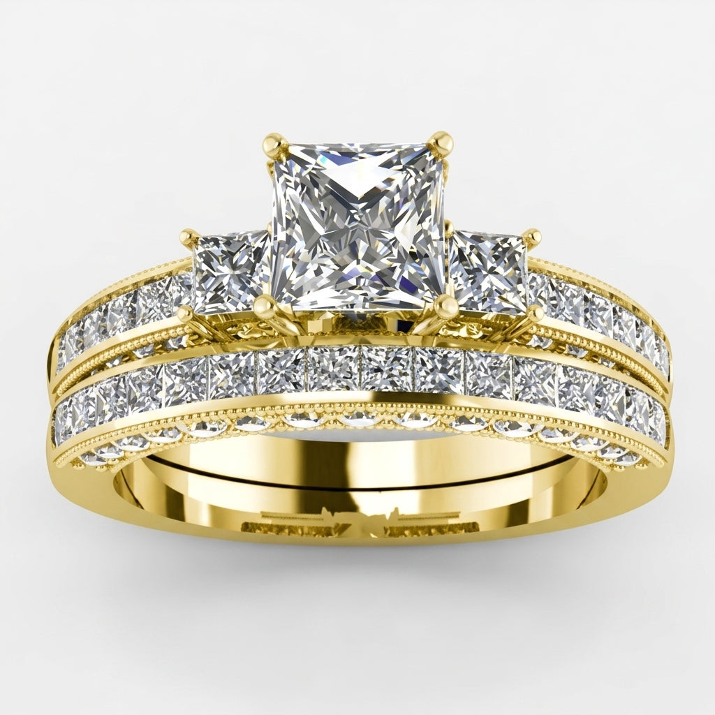 2pc Minimal Trio Diamond Set Ring Stack