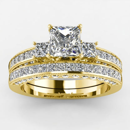 2pc Minimal Trio Diamond Set Ring Stack
