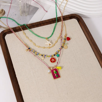 4pc Boho Tropical Fish Necklace Set