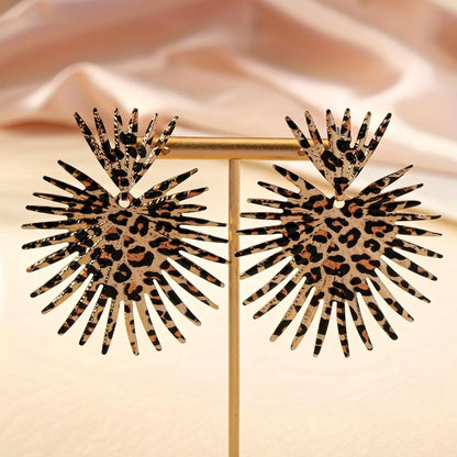 Leopard Print Stud Earrings