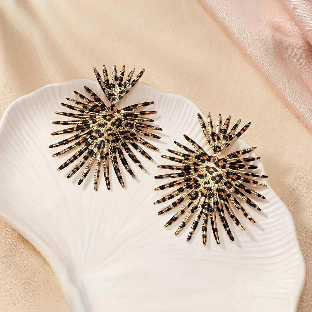 Leopard Print Stud Earrings