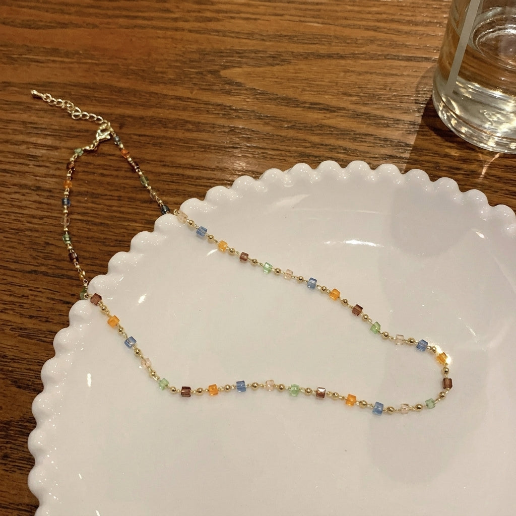 Colorful Gems Beaded Necklace