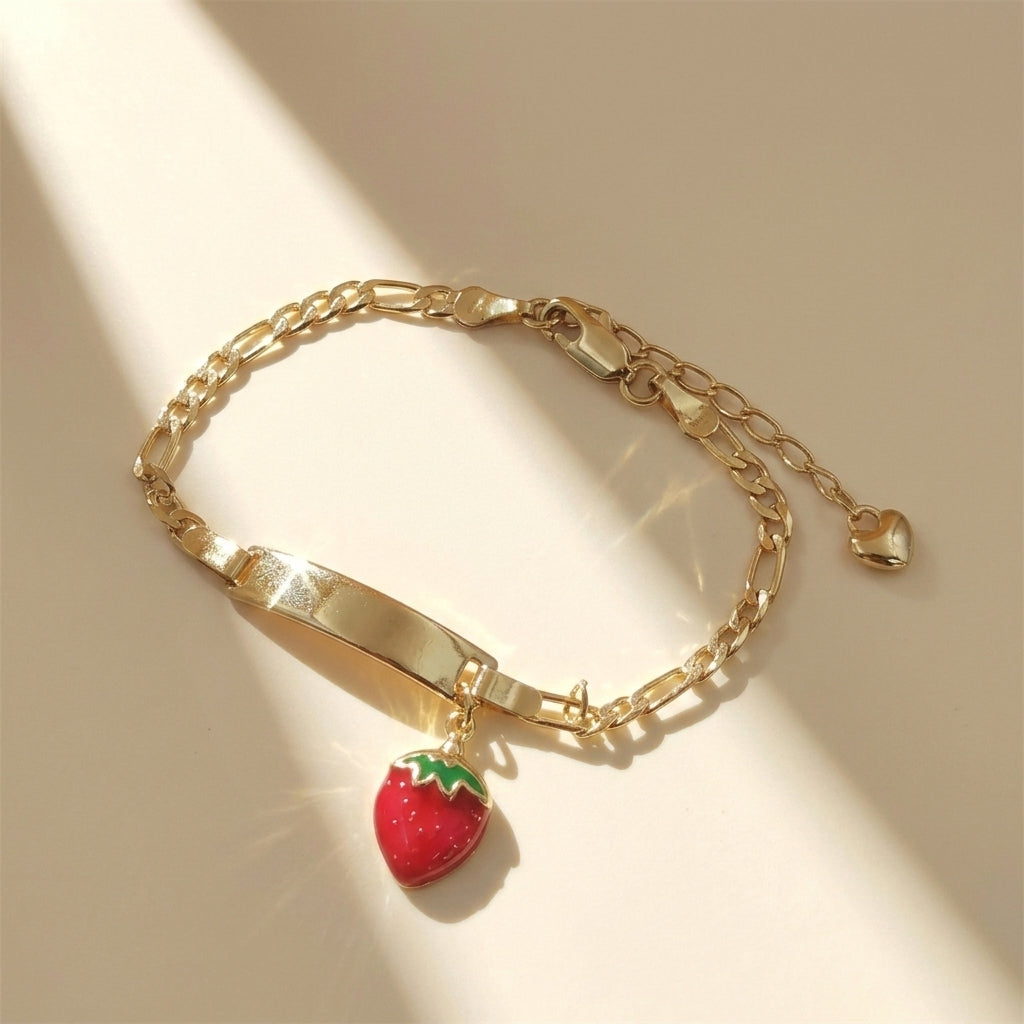 14k Strawberry Charm Bracelet