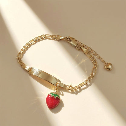 14k Strawberry Charm Bracelet