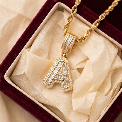 Chunky Initial Rope Chain Necklace