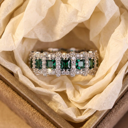 Statement Emerald & Diamond Accented Ring