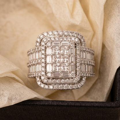 2pc Chunky Diamond Statement Ring