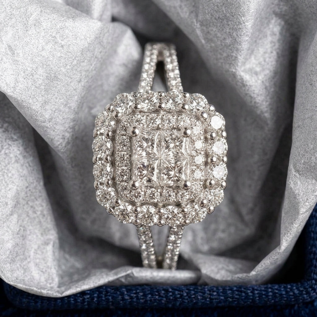 Luxurious Split Shank Diamond Accented Ring