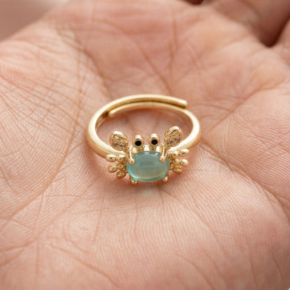Adjustable Cute Mini Crab Ring