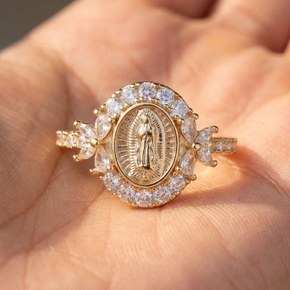 Diamond Accented Virgin Mary Ring