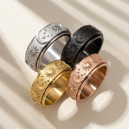 Spinning Anxiety Relief Astrology Sun & Moon Ring