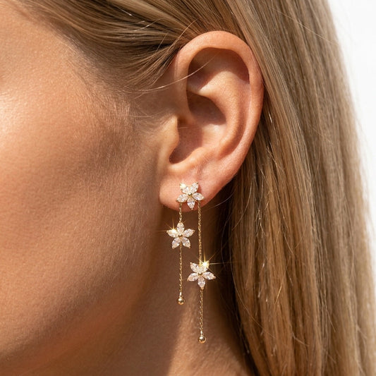 Elegant Floral Dangle Earrings