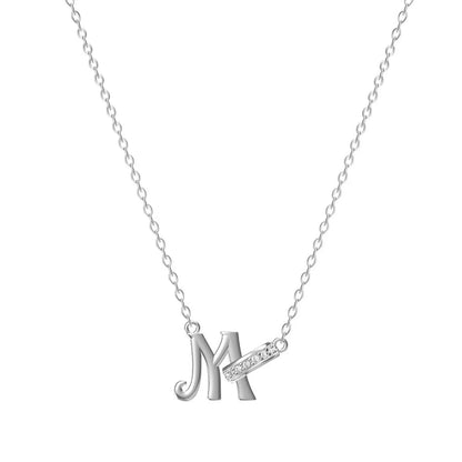 Dainty Forever Connected Initial Halo Necklace