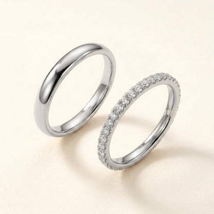 2pc CZ + Smooth Finish Stacking Rings
