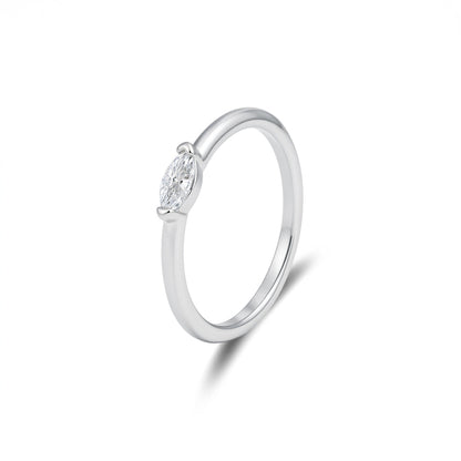 Minimal Oval Stone Set Ring
