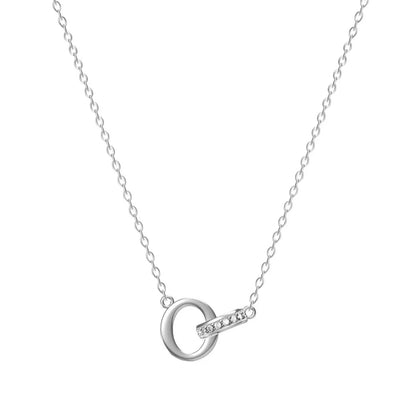 Dainty Forever Connected Initial Halo Necklace
