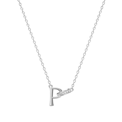 Dainty Forever Connected Initial Halo Necklace
