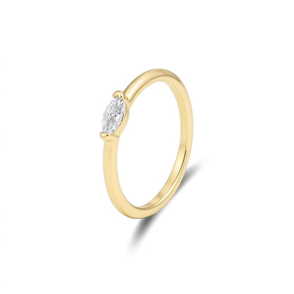 Minimal Oval Stone Set Ring
