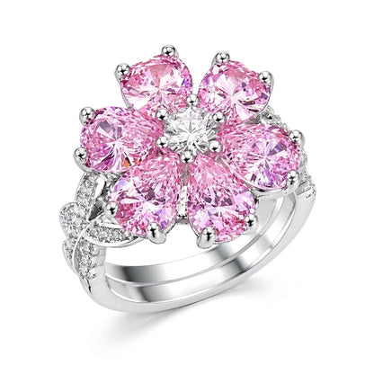 Statement Pink Floral Ring