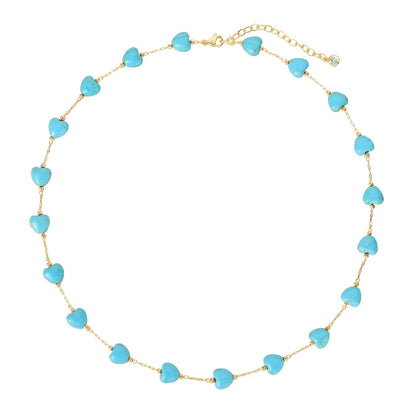 14k Dainty Turquoise Beaded Necklace