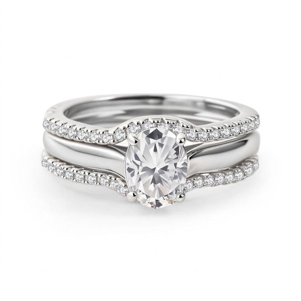 3pc Diamond Nested Ring Stack
