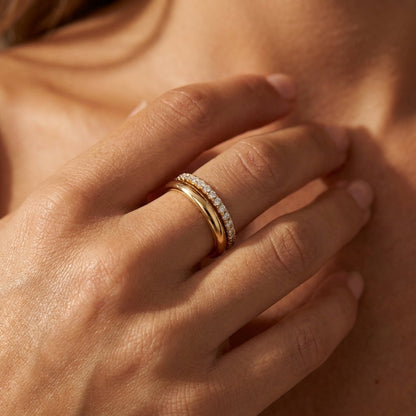 2pc CZ + Smooth Finish Stacking Rings