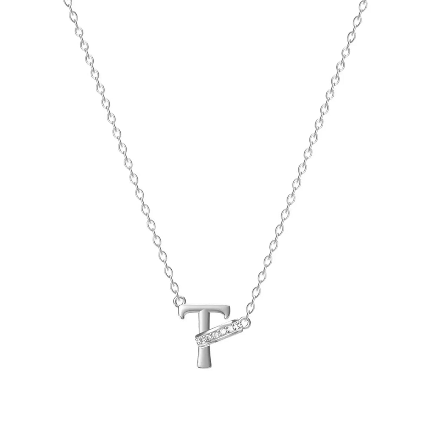 Dainty Forever Connected Initial Halo Necklace