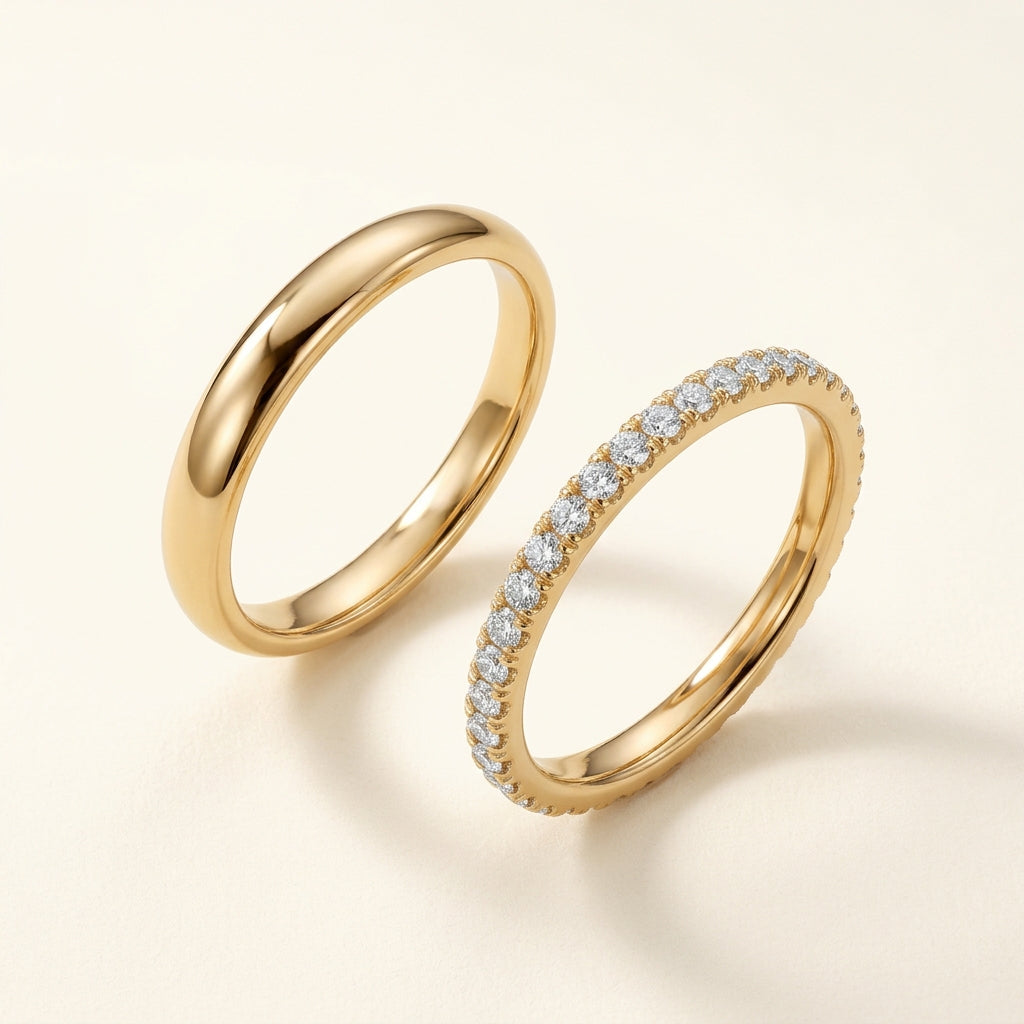 2pc CZ + Smooth Finish Stacking Rings