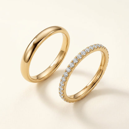 2pc CZ + Smooth Finish Stacking Rings
