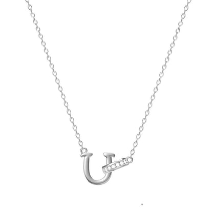 Dainty Forever Connected Initial Halo Necklace