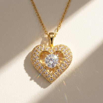 Zircon Center Heart Necklace