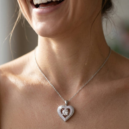 Zircon Center Heart Necklace