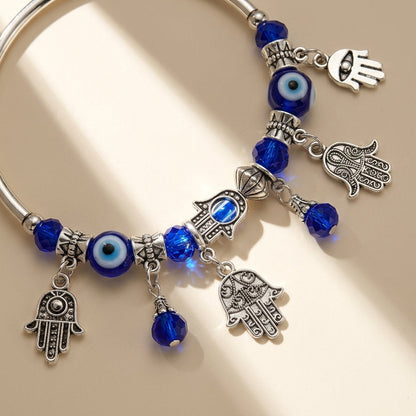 Evil Eye & Hamsa Hand Charm Bracelet