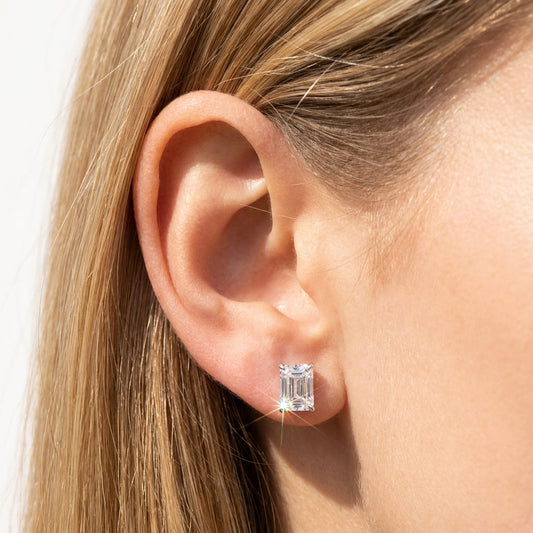 Elegant Shaped Diamond Stud Earrings