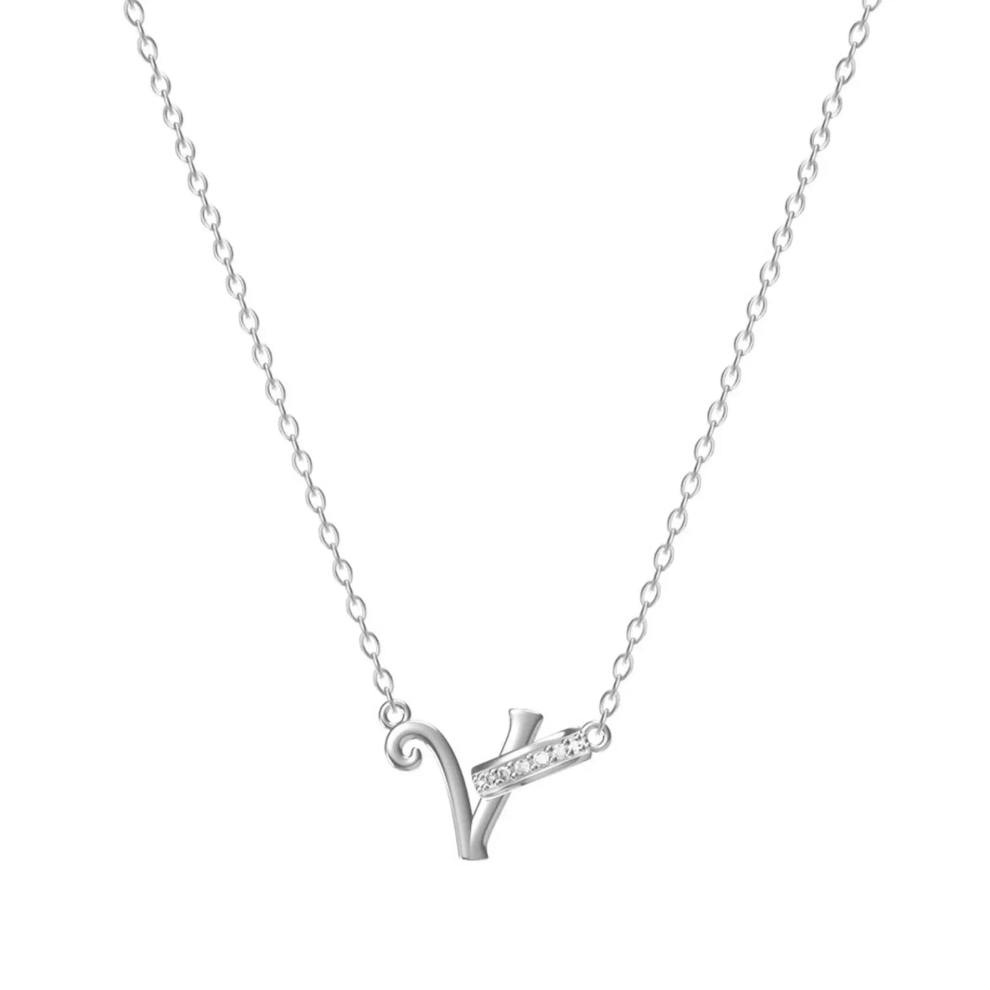 Dainty Forever Connected Initial Halo Necklace