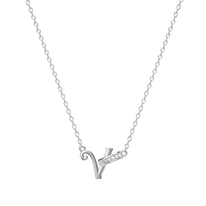 Dainty Forever Connected Initial Halo Necklace