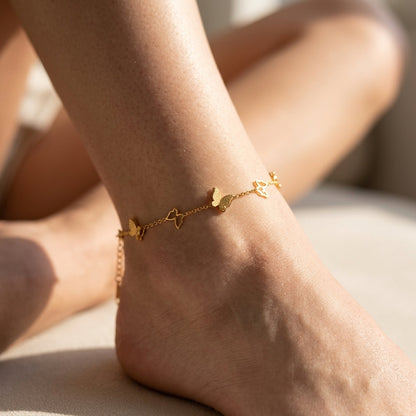 Adjustable Butterfly Boho Anklet