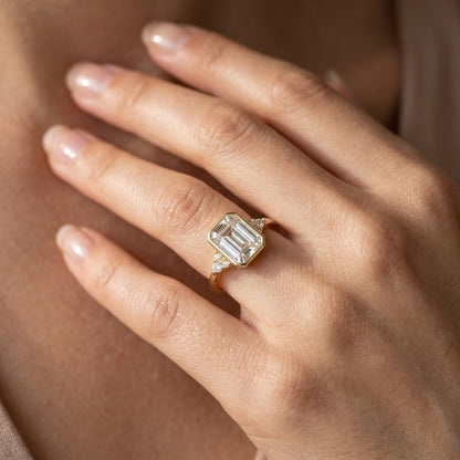 Emerald Cut Center Stone Ring