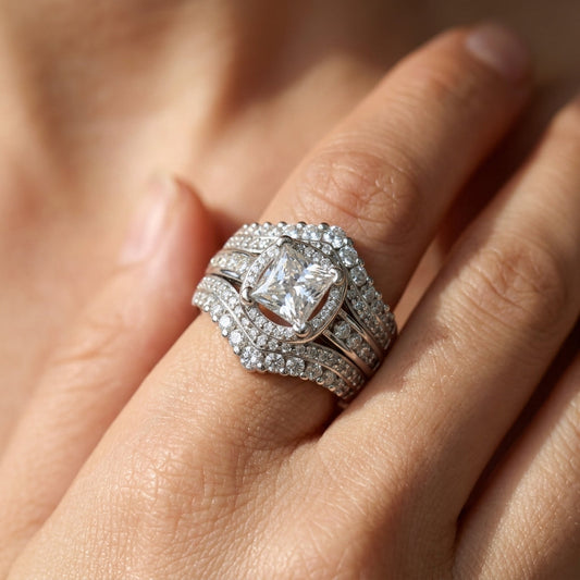Statement Princess Cut Square Center Ring