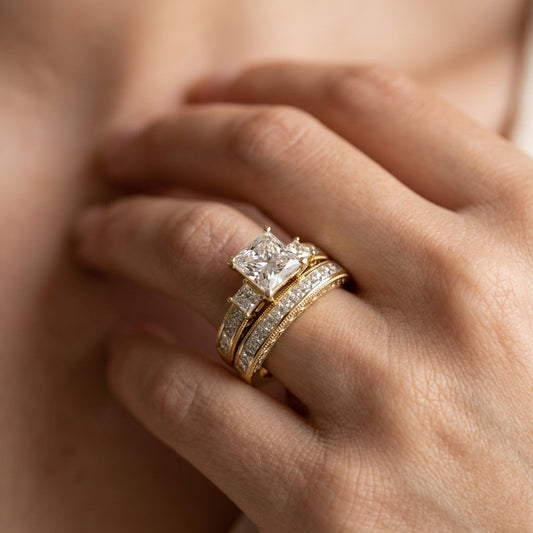 2pc Minimal Trio Diamond Set Ring Stack