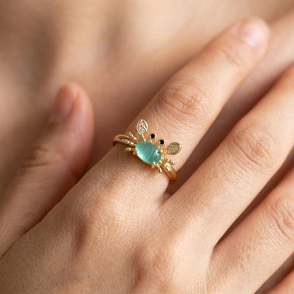 Adjustable Cute Mini Crab Ring