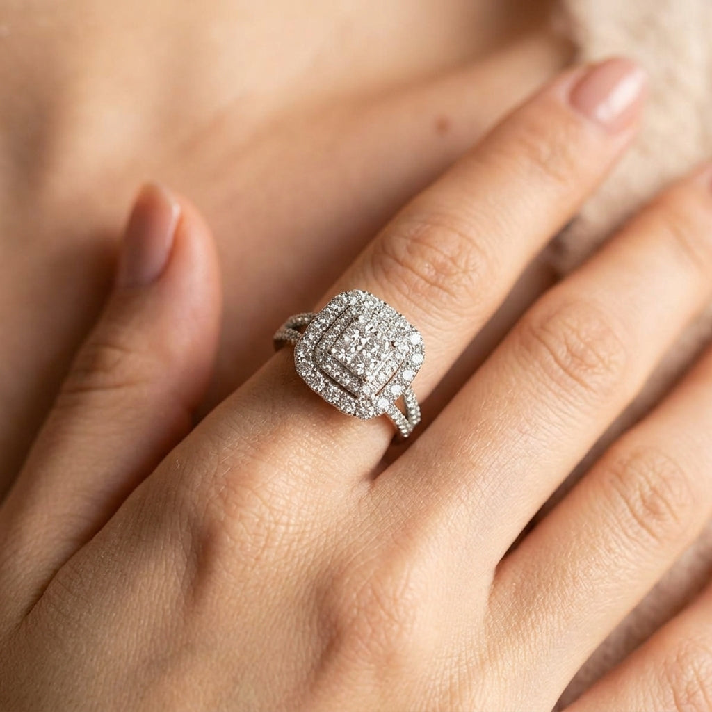 Luxurious Split Shank Diamond Accented Ring