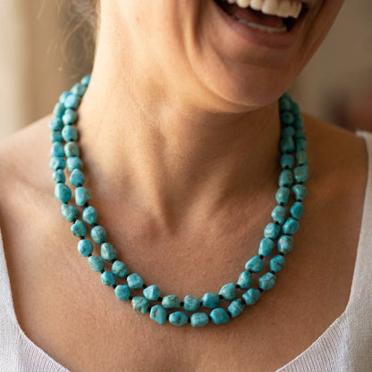 Boho Beaded Turquoise Stacked Necklace