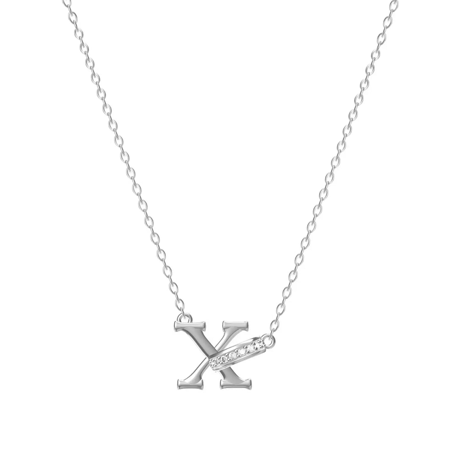 Dainty Forever Connected Initial Halo Necklace
