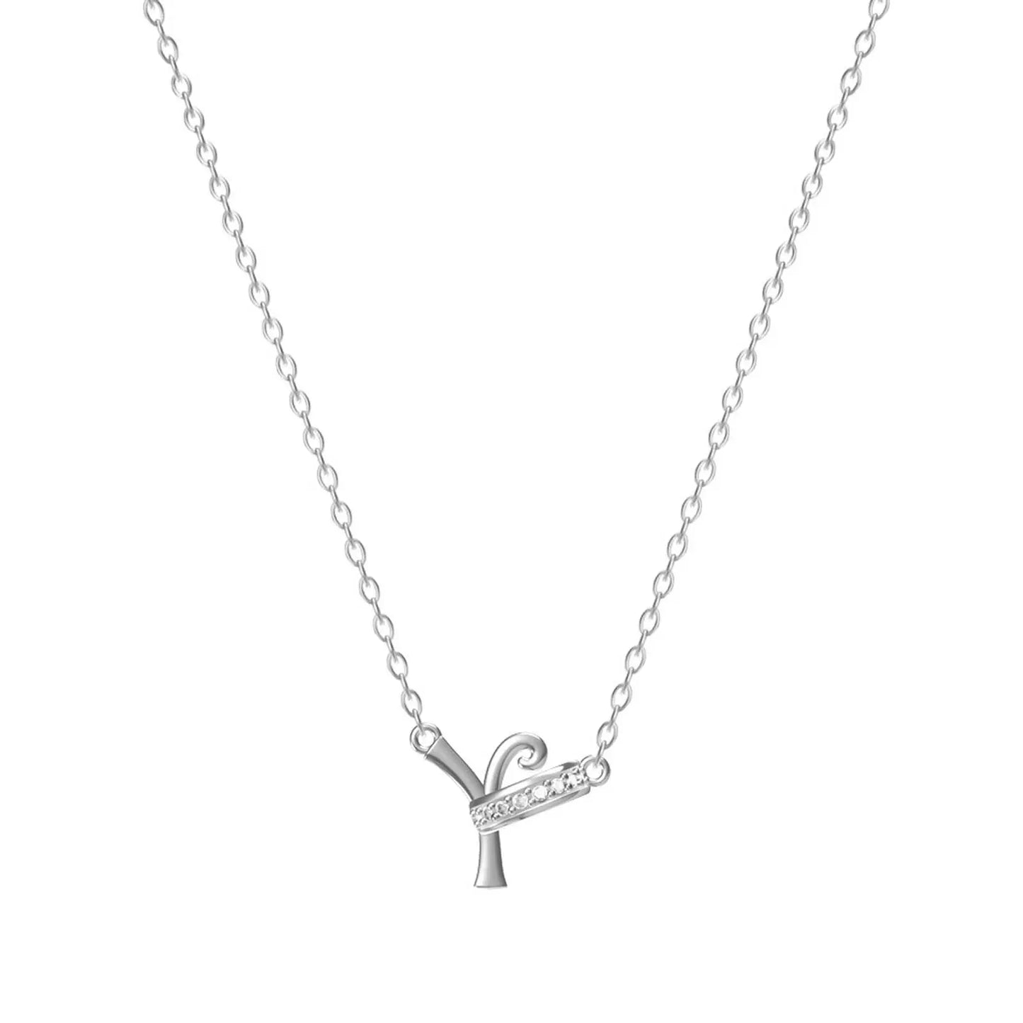 Dainty Forever Connected Initial Halo Necklace