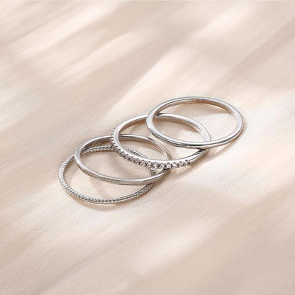 4pc 14k Dainty Ring Stack