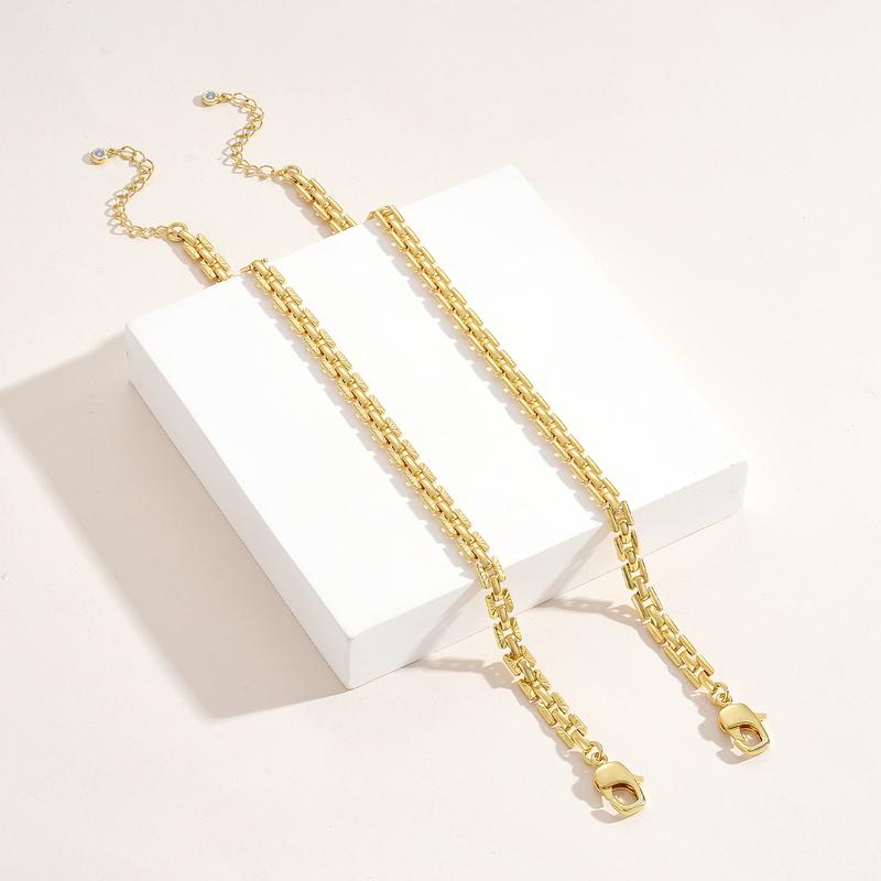 14k Elegant Double Sided Panther Link Anklet