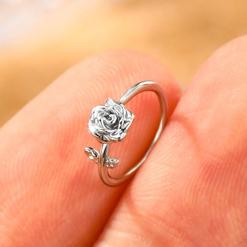 20G Seamless Rose Nose Hoop