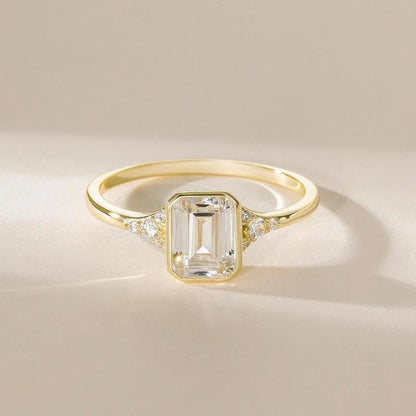 Emerald Cut Center Stone Ring