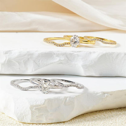 3pc Diamond Nested Ring Stack